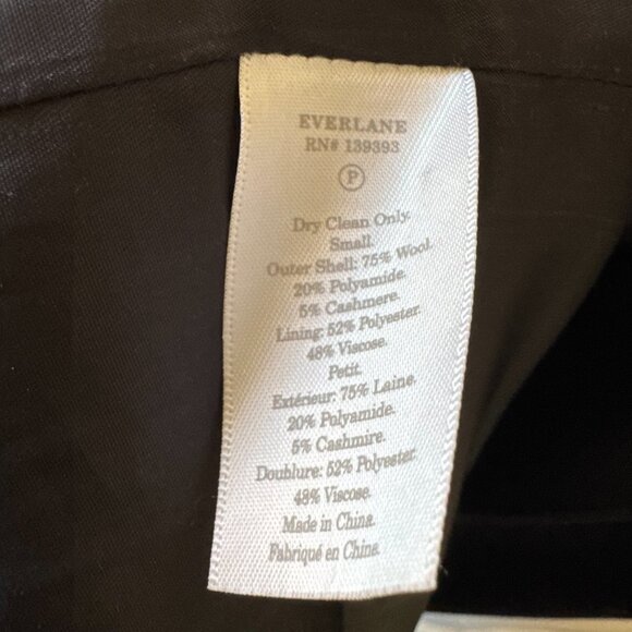 Everlane The Italian ReWool Trench Coat Black Size Small (Petite) - Picture 16 of 16